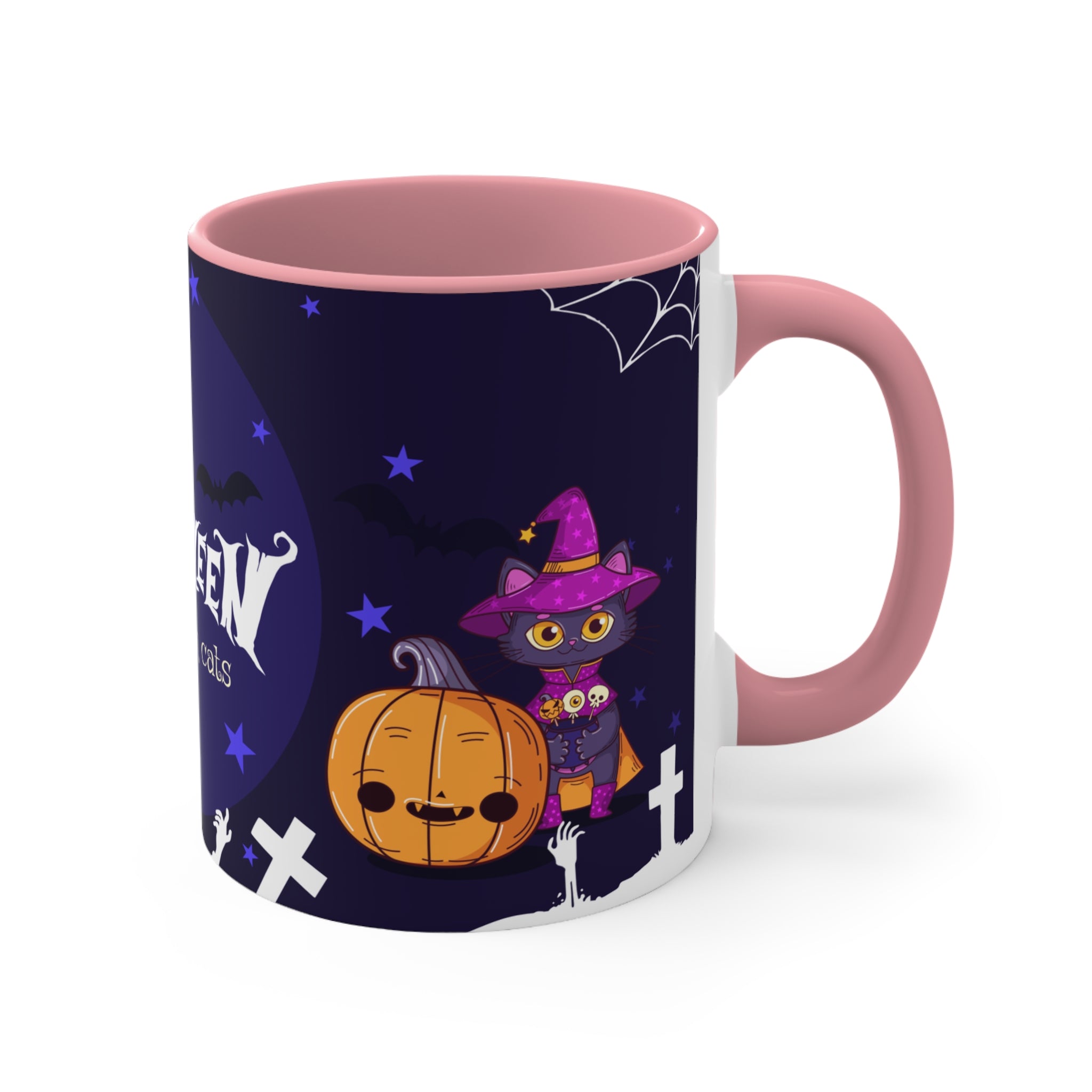 Happy Halloween with Witch's Cats | Colorful Accent Mugs